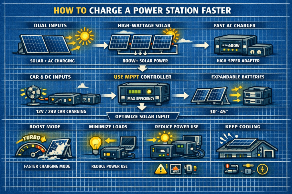 How to Charge a Power Station Faster – Practical Methods & Limits