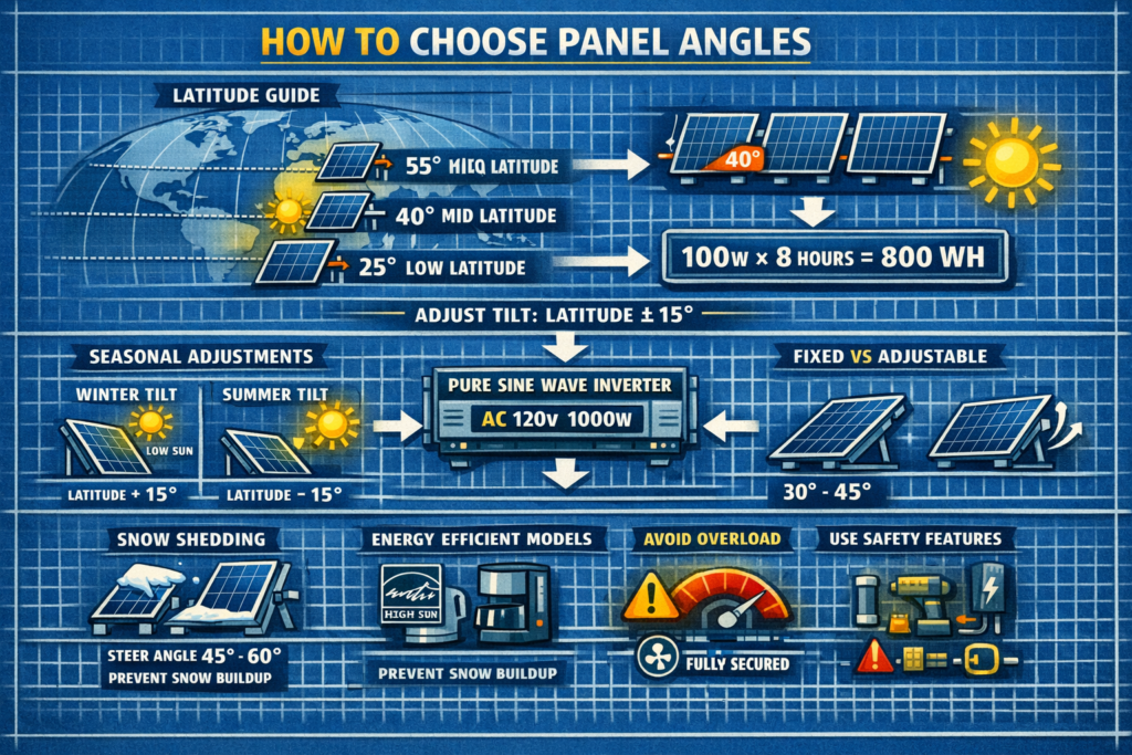 How to Choose Solar Panel Angles – Seasonal & Latitude Guide