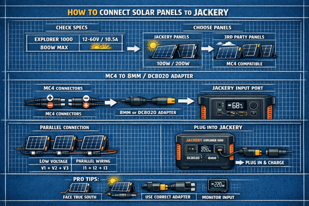 How to Connect Solar Panels to Jackery – Parallel Wiring & Voltage Rules