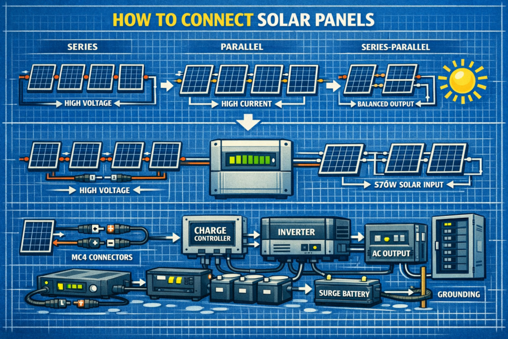 How to Connect Solar Panels – Series, Parallel, and Mixed Wiring Guide