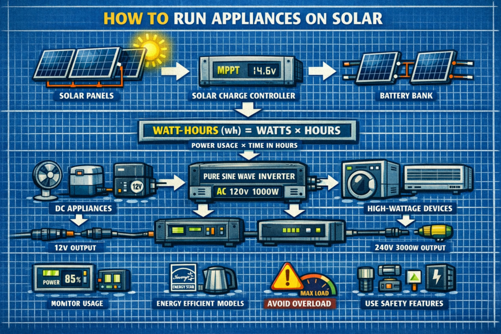 How to Run Appliances on Solar – Practical Sizing & Setup Guide