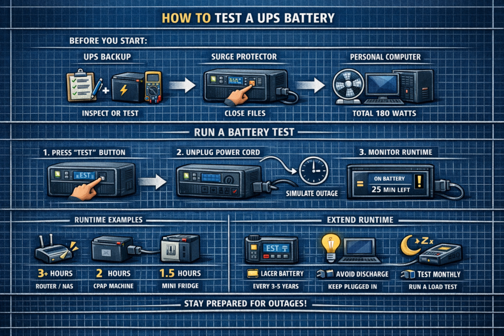 How to Test a UPS Battery – Runtime, Load & Health Checks