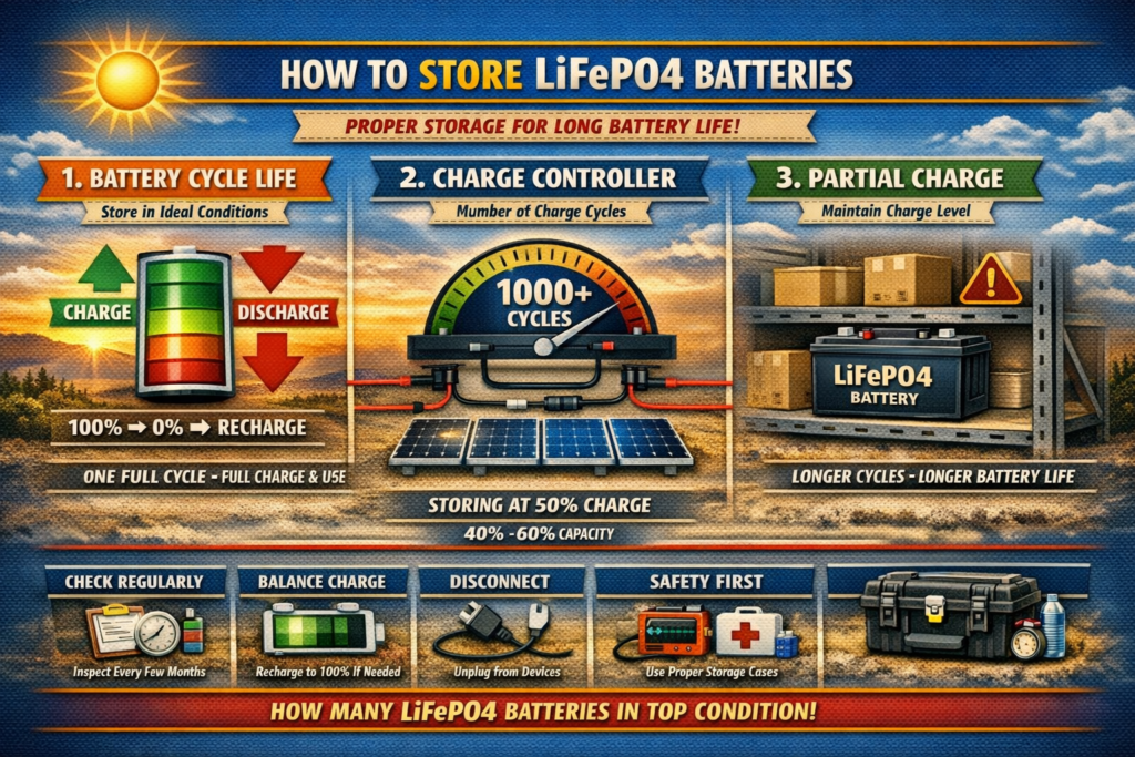 How to store LiFePO4 batteries
