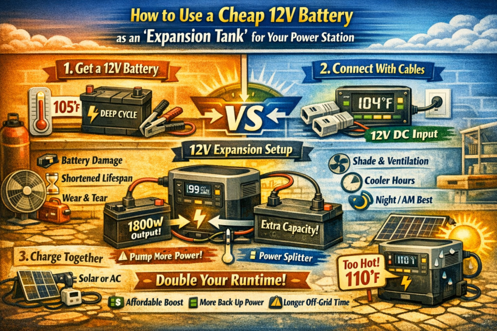 How to Use a Cheap 12V Battery as an Expansion Tank for Your Power Station