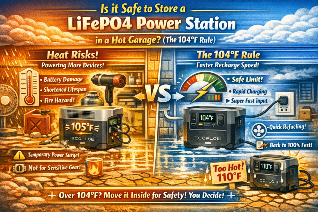 Is it Safe to Store a LiFePO4 Power Station in a Hot Garage (The 104°F Rule)