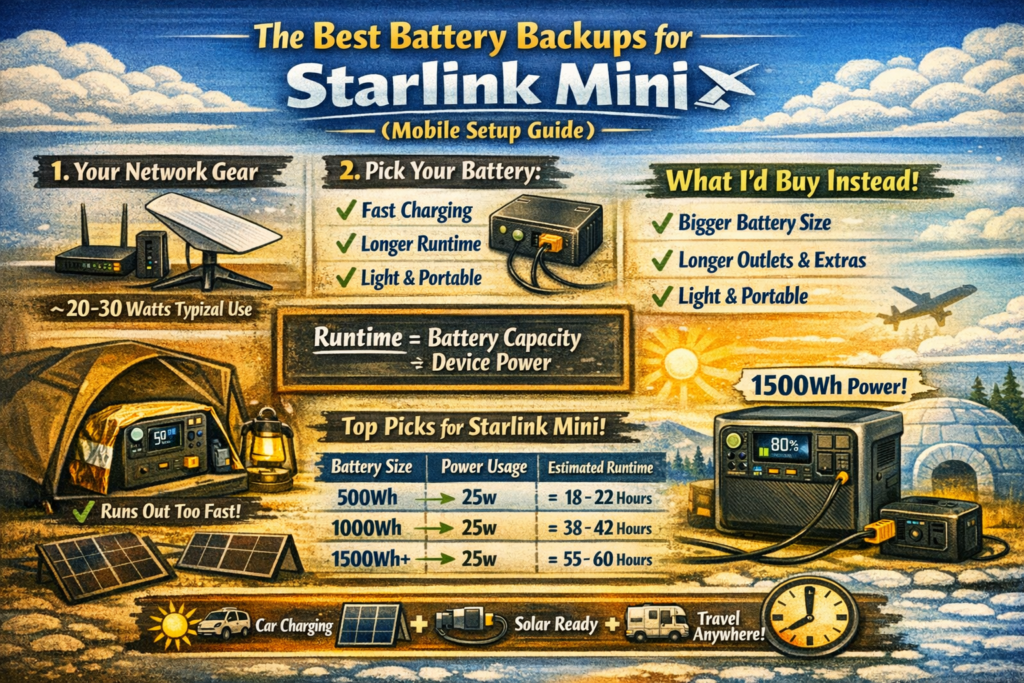 The Best Battery Backups for Starlink Mini (Mobile Setup Guide)