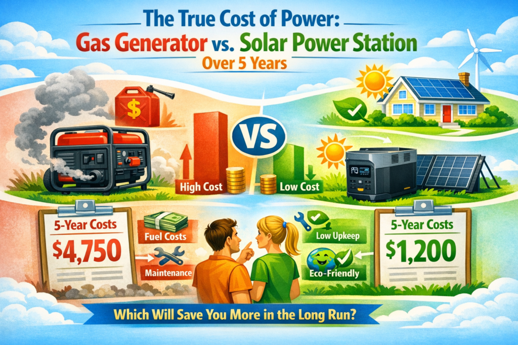 The True Cost of Power Gas Generator vs. Solar Power Station Over 5 Years